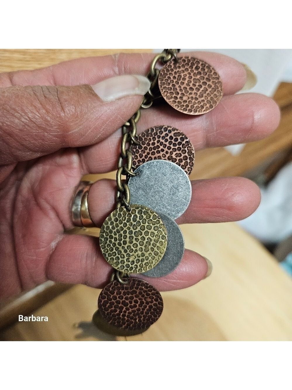 Mixed Metal Disc Bracelet - Picture 4 of 5